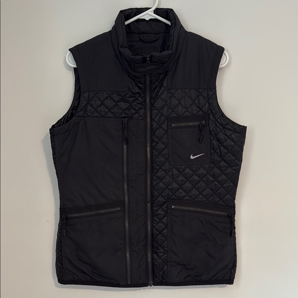 Nike Black Quilted Vest with Pockets